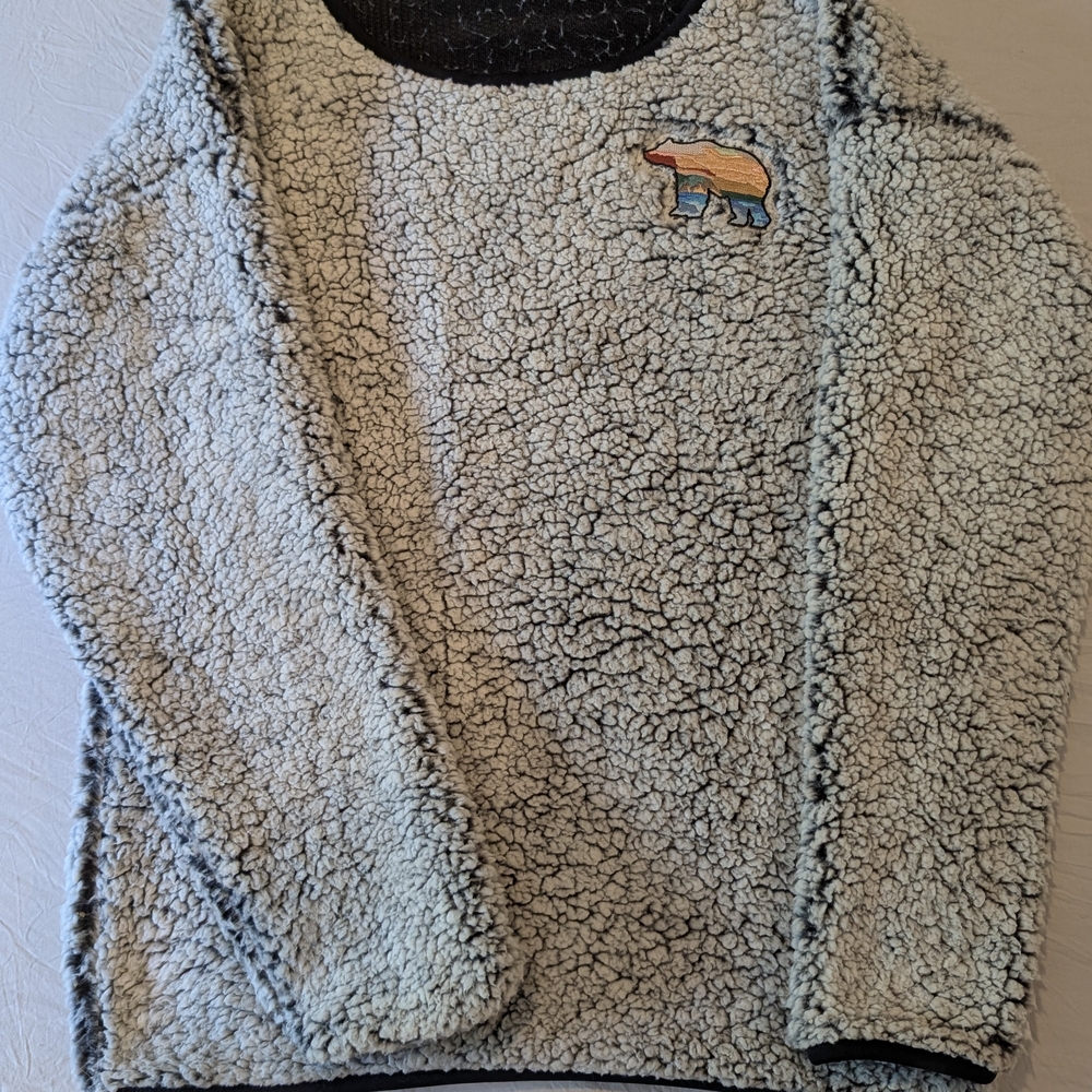 Cozy Sherpa Pullover with Bear Patch